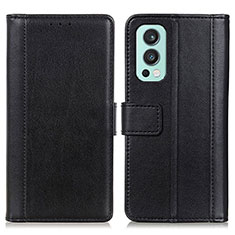 Custodia Portafoglio In Pelle Cover con Supporto N02P per OnePlus Nord 2 5G Nero