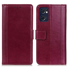 Custodia Portafoglio In Pelle Cover con Supporto N02P per OnePlus Nord CE 2 5G Rosso