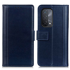 Custodia Portafoglio In Pelle Cover con Supporto N02P per Oppo A74 5G Blu