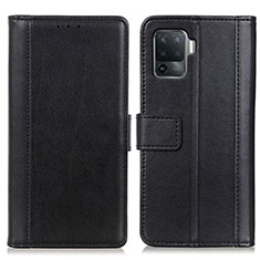 Custodia Portafoglio In Pelle Cover con Supporto N02P per Oppo A94 4G Nero