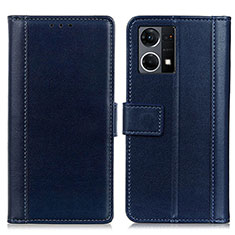 Custodia Portafoglio In Pelle Cover con Supporto N02P per Oppo F21 Pro 4G Blu