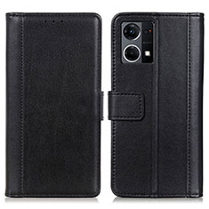 Custodia Portafoglio In Pelle Cover con Supporto N02P per Oppo F21s Pro 4G Nero