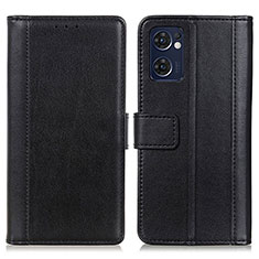 Custodia Portafoglio In Pelle Cover con Supporto N02P per Oppo Find X5 Lite 5G Nero