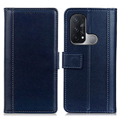 Custodia Portafoglio In Pelle Cover con Supporto N02P per Oppo Reno5 A Blu