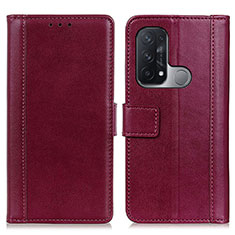 Custodia Portafoglio In Pelle Cover con Supporto N02P per Oppo Reno5 A Rosso