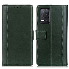 Custodia Portafoglio In Pelle Cover con Supporto N02P per Realme 8 5G Verde