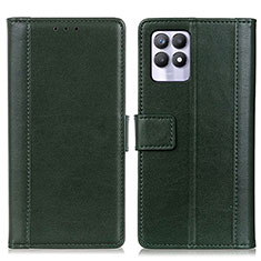 Custodia Portafoglio In Pelle Cover con Supporto N02P per Realme Narzo 50 4G Verde