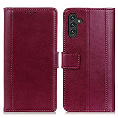 Custodia Portafoglio In Pelle Cover con Supporto N02P per Samsung Galaxy A13 5G Rosso