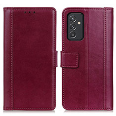 Custodia Portafoglio In Pelle Cover con Supporto N02P per Samsung Galaxy A15 4G Rosso