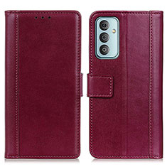 Custodia Portafoglio In Pelle Cover con Supporto N02P per Samsung Galaxy F23 5G Rosso