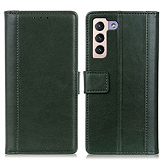 Custodia Portafoglio In Pelle Cover con Supporto N02P per Samsung Galaxy S21 Plus 5G Verde