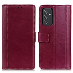 Custodia Portafoglio In Pelle Cover con Supporto N02P per Samsung Galaxy S23 FE 5G Rosso