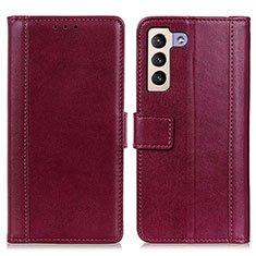 Custodia Portafoglio In Pelle Cover con Supporto N02P per Samsung Galaxy S24 5G Rosso