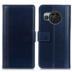 Custodia Portafoglio In Pelle Cover con Supporto N02P per Sharp Aquos R8s Blu