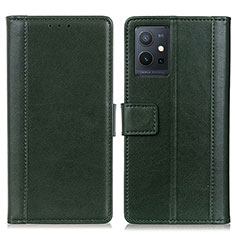 Custodia Portafoglio In Pelle Cover con Supporto N02P per Vivo iQOO Z6 5G Verde