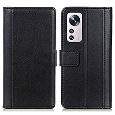 Custodia Portafoglio In Pelle Cover con Supporto N02P per Xiaomi Mi 12 5G Nero