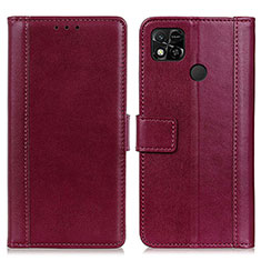 Custodia Portafoglio In Pelle Cover con Supporto N02P per Xiaomi POCO C31 Rosso