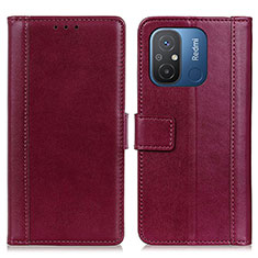 Custodia Portafoglio In Pelle Cover con Supporto N02P per Xiaomi Poco C55 Rosso