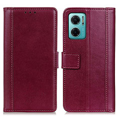 Custodia Portafoglio In Pelle Cover con Supporto N02P per Xiaomi Redmi 10 5G Rosso