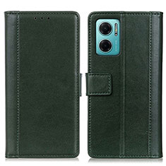 Custodia Portafoglio In Pelle Cover con Supporto N02P per Xiaomi Redmi 10 5G Verde