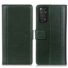 Custodia Portafoglio In Pelle Cover con Supporto N02P per Xiaomi Redmi Note 11 4G (2022) Verde