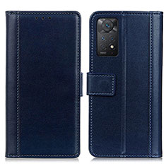 Custodia Portafoglio In Pelle Cover con Supporto N02P per Xiaomi Redmi Note 11 Pro 4G Blu