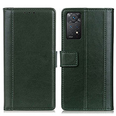 Custodia Portafoglio In Pelle Cover con Supporto N02P per Xiaomi Redmi Note 11 Pro 5G Verde