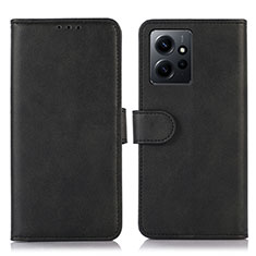 Custodia Portafoglio In Pelle Cover con Supporto N02P per Xiaomi Redmi Note 12 4G Nero