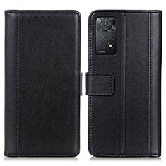 Custodia Portafoglio In Pelle Cover con Supporto N02P per Xiaomi Redmi Note 12 Pro 4G Nero