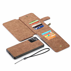 Custodia Portafoglio In Pelle Cover con Supporto N03 per Samsung Galaxy Note 20 5G Marrone