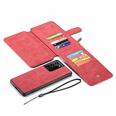 Custodia Portafoglio In Pelle Cover con Supporto N03 per Samsung Galaxy Note 20 Ultra 5G Rosso