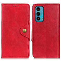 Custodia Portafoglio In Pelle Cover con Supporto N03P per Motorola Moto Edge 20 5G Rosso