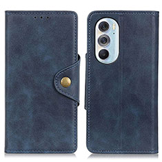 Custodia Portafoglio In Pelle Cover con Supporto N03P per Motorola Moto Edge X30 5G Blu