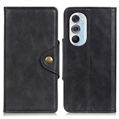 Custodia Portafoglio In Pelle Cover con Supporto N03P per Motorola Moto Edge X30 5G Nero