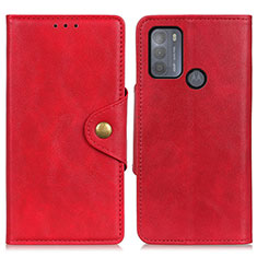 Custodia Portafoglio In Pelle Cover con Supporto N03P per Motorola Moto G50 Rosso