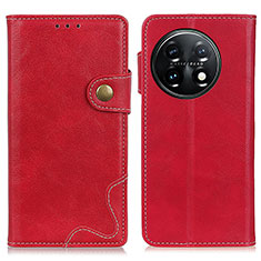 Custodia Portafoglio In Pelle Cover con Supporto N03P per OnePlus 11 5G Rosso