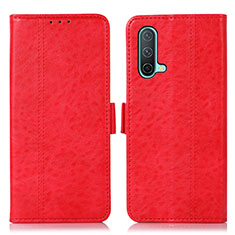 Custodia Portafoglio In Pelle Cover con Supporto N03P per OnePlus Nord CE 5G Rosso