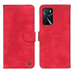 Custodia Portafoglio In Pelle Cover con Supporto N03P per Oppo A16 Rosso