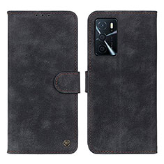 Custodia Portafoglio In Pelle Cover con Supporto N03P per Oppo A54s Nero