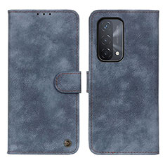 Custodia Portafoglio In Pelle Cover con Supporto N03P per Oppo A74 5G Blu