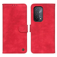 Custodia Portafoglio In Pelle Cover con Supporto N03P per Oppo A93 5G Rosso