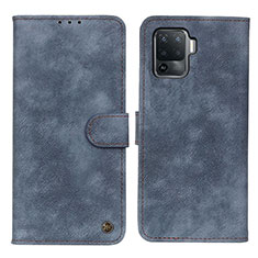 Custodia Portafoglio In Pelle Cover con Supporto N03P per Oppo A94 4G Blu