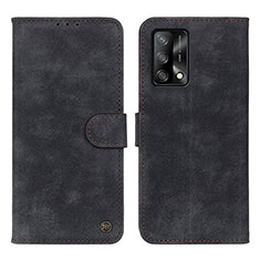 Custodia Portafoglio In Pelle Cover con Supporto N03P per Oppo A95 4G Nero