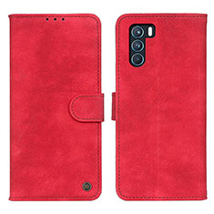 Custodia Portafoglio In Pelle Cover con Supporto N03P per Oppo K9 Pro 5G Rosso