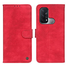 Custodia Portafoglio In Pelle Cover con Supporto N03P per Oppo Reno5 A Rosso