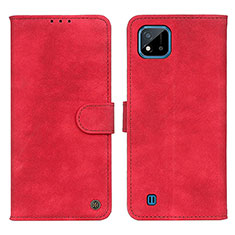 Custodia Portafoglio In Pelle Cover con Supporto N03P per Realme C11 (2021) Rosso