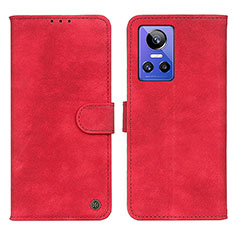 Custodia Portafoglio In Pelle Cover con Supporto N03P per Realme GT Neo3 5G Rosso