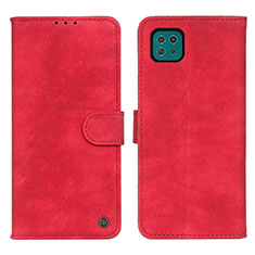 Custodia Portafoglio In Pelle Cover con Supporto N03P per Samsung Galaxy A22 5G Rosso