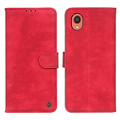 Custodia Portafoglio In Pelle Cover con Supporto N03P per Samsung Galaxy A22 5G SC-56B Rosso
