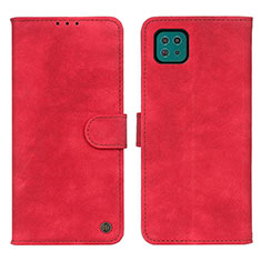 Custodia Portafoglio In Pelle Cover con Supporto N03P per Samsung Galaxy A22s 5G Rosso